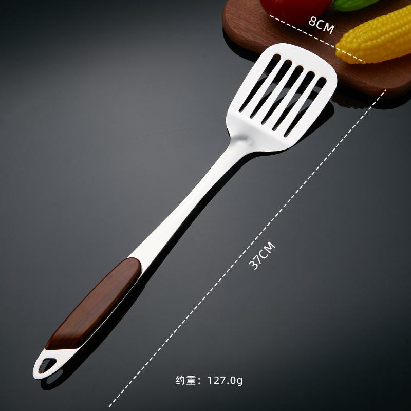 1Pcs Stainless Steel Wooden Handle Cooking Utensil Spatula Shovel Spaghetti Rice Spoon Colander Kitchenware Kitchen Accessories