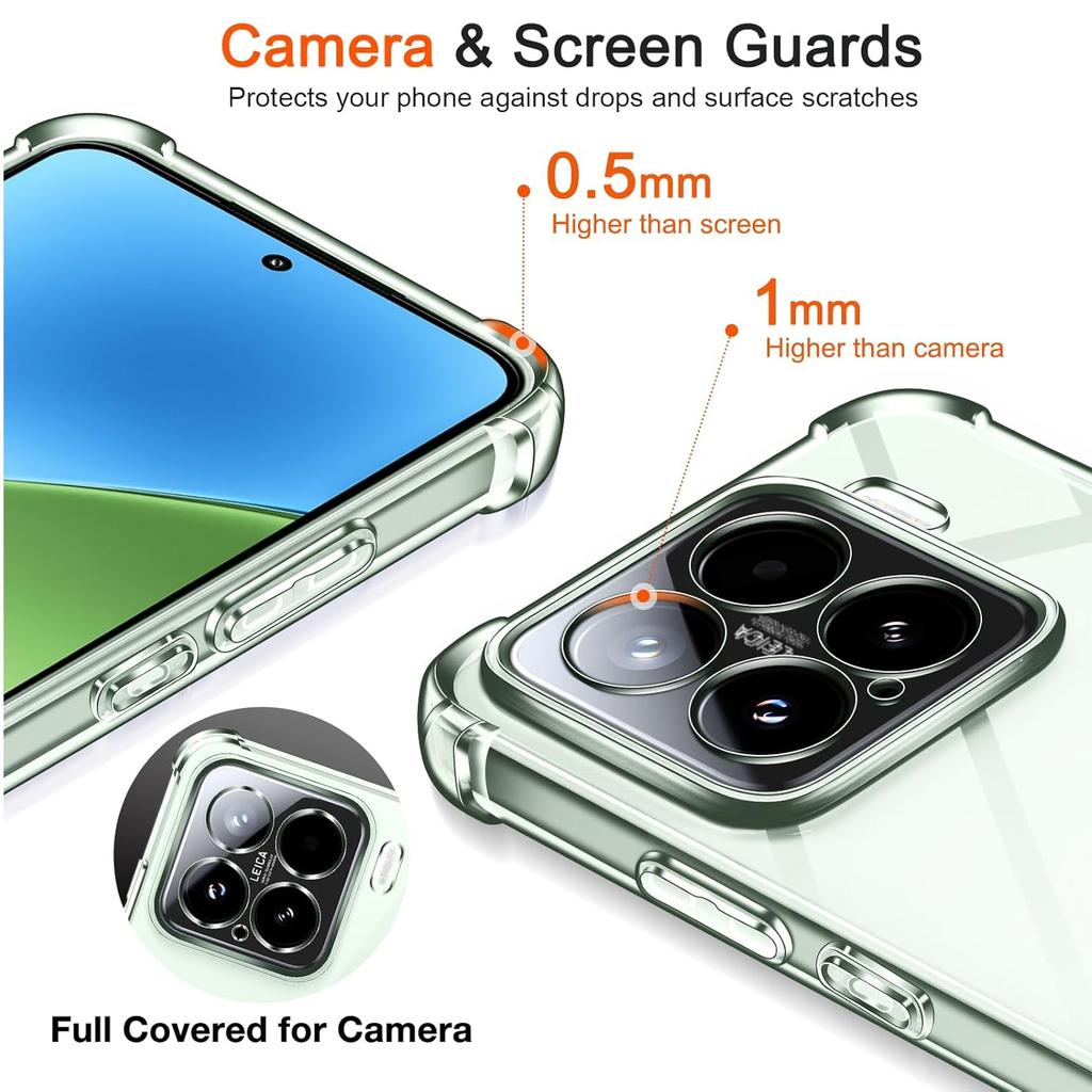 TPU Transparent Case for Xiaomi 15 Mi 15 5G Protective Cover Four Corners Shockproof Bumper Coque Fundas