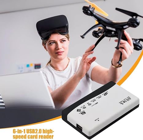 USB 2.0 All-in-One Card Reader, SD Card Reader Adapter, Supports TF, CF, SD, Mini SD, SDHC, MMC, MS, XD