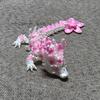 3D Printed Cherry Blossom Dragon Figurine Movable Joints Flower Dragon Statue Stress Relief Fidget Toy Desktop Decoration Ornament