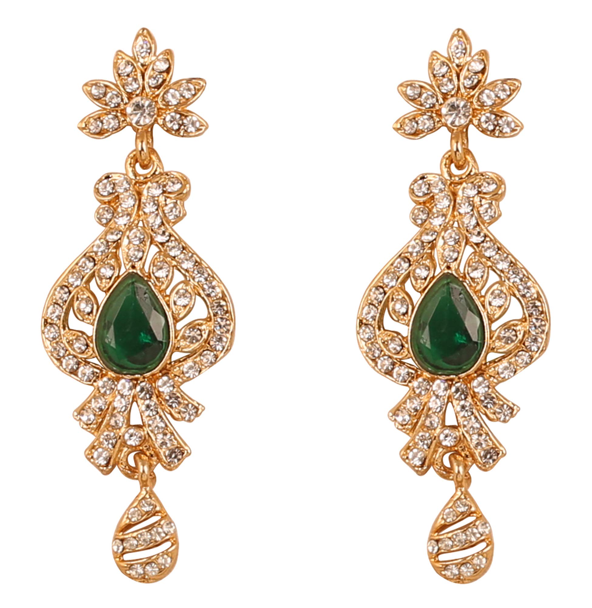 

Touchstone India Болливудские Аспирации Традиционный Индийский Мотив Павлина Ограненный Искусственный Изумруд Золотистый Белые Стразы Эффектный Дизайнерский Свадебный зелёный