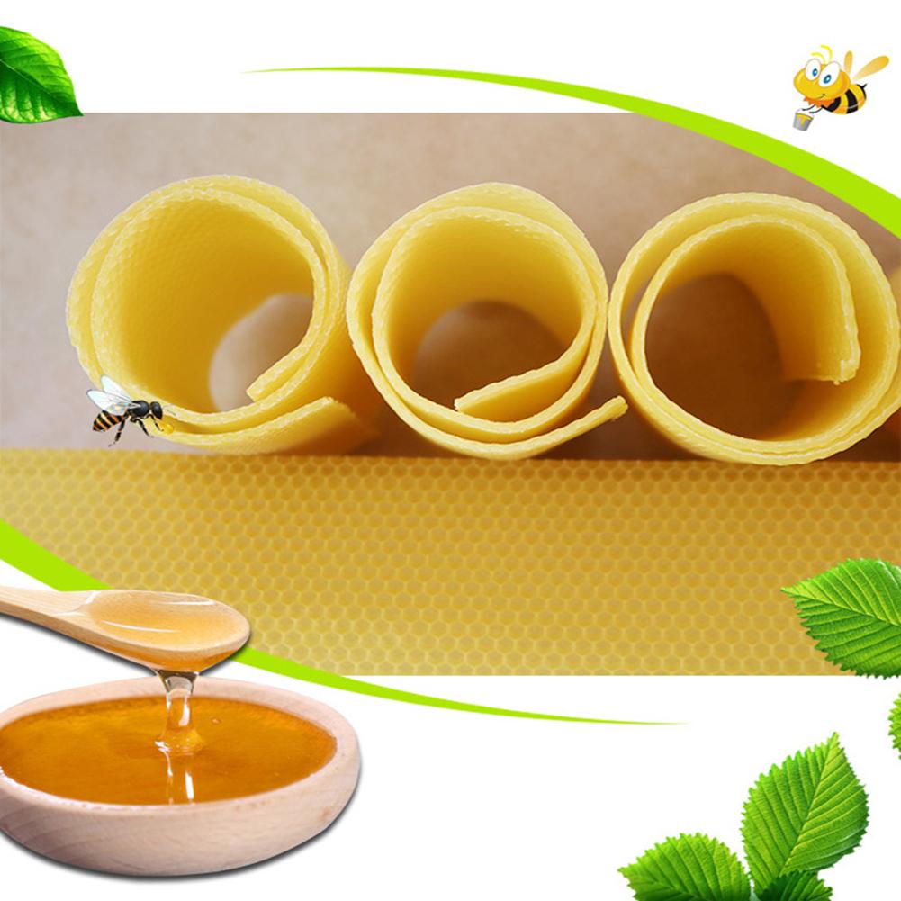 Beeswax Foundation Sheets 30 pcs 19.5 cm x 33 cm Pure Natural Yellow Wax for Honeycomb Frames and Candle Crafting