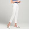 Women's High-Waist Cotton Linen Cigarette Pants - Summer 2025, Petite Eight-Point Casual, Straight Leg