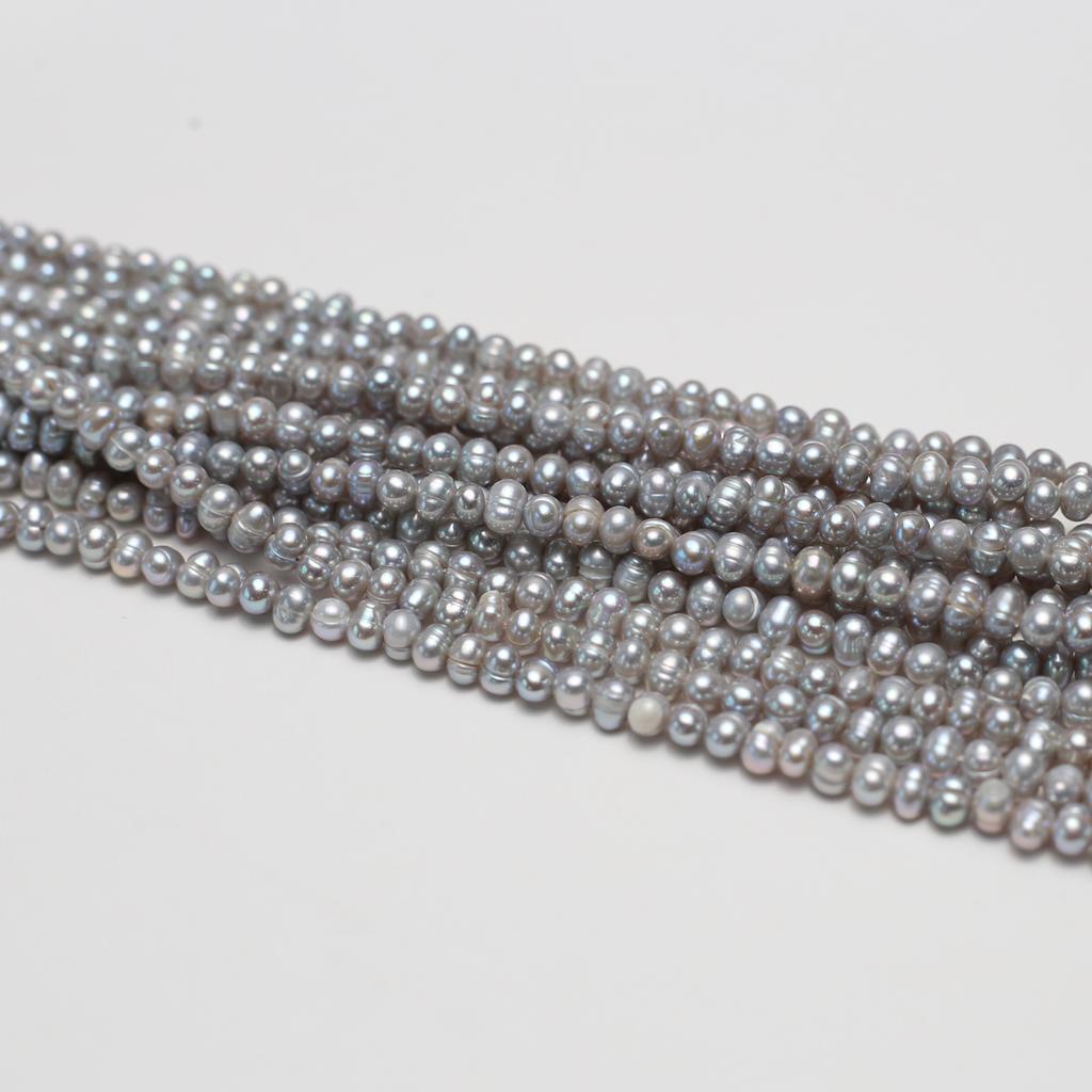 1 Snoer, Grijs Natuurlijke Zoetwaterparels Kralen voor Sieraden Maken DIY Knutselen (Kralen 3-4mm, Lengte 36cm)