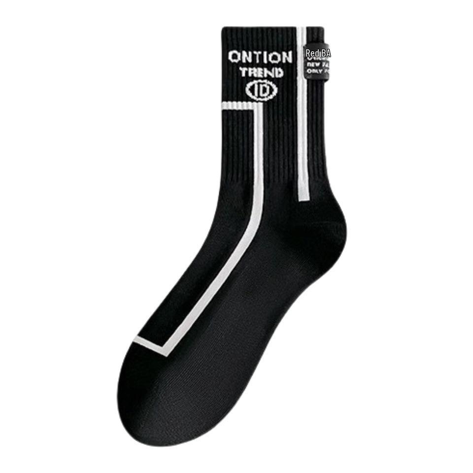 Men's Trendy Cotton Mid-Calf Sports Socks: Anti-Odor Autumn/Winter Basketball Socks