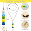 SHUANGART 5 Set Silicone Beads Lanyard Making Kit for ID Badges Key Cha, Classic Polygonal Beaded Lanyard Necklace for Teachers Students Office