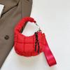 Solid Color Cloud Pleated Coin Purse Quilted Bag Pendant Cute Small Wallet  Key Bag