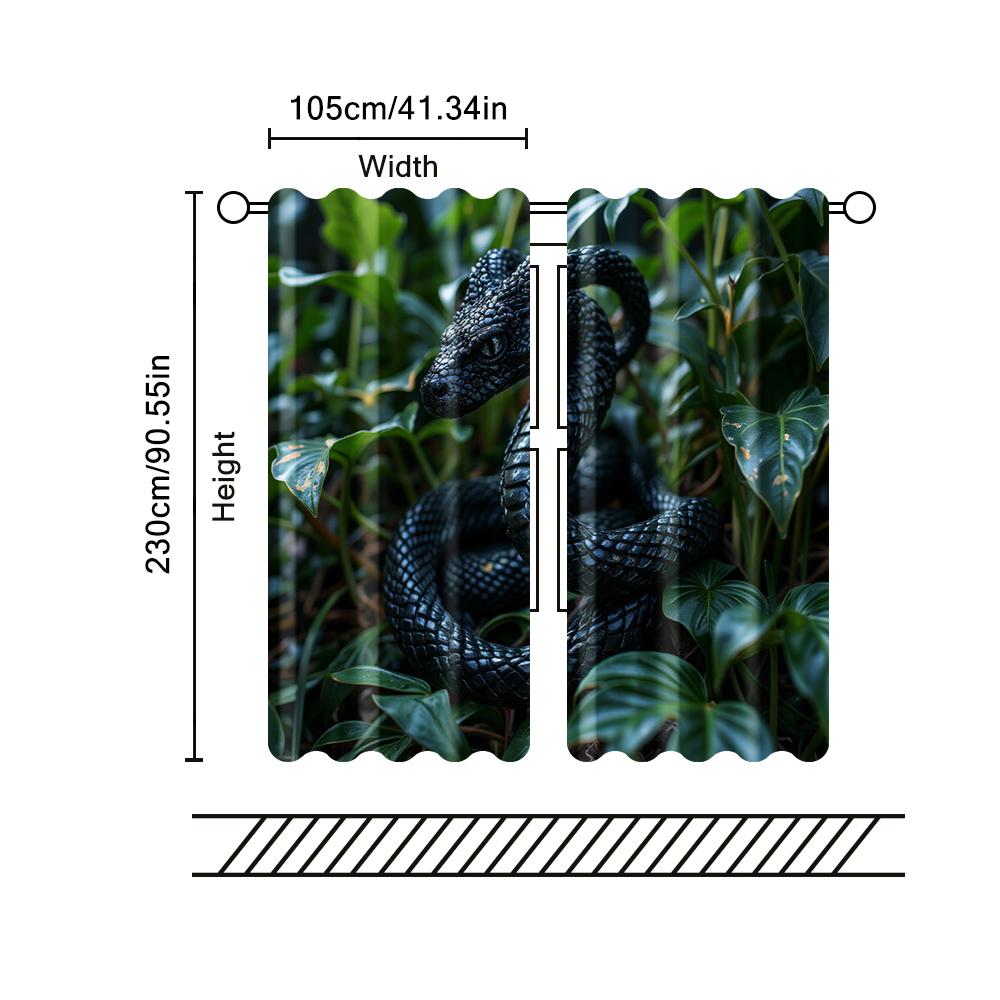 2 szt., zasłony filtrujące (z wyłączeniem prętów, nieruchome, bez baterii) Wąż dżunglowy do użytku w sypialniach i salonach