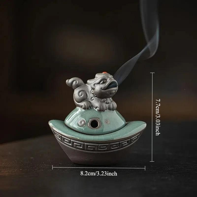 Κινέζικος Μίνι Λιβανωτήρι Pixiu - Διακόσμηση Feng Shui για Ευημερία και Καλή Τύχη για Χρήση στο Σπίτι, το Γραφείο, για Διαλογισμό & Ζεν Βωμό