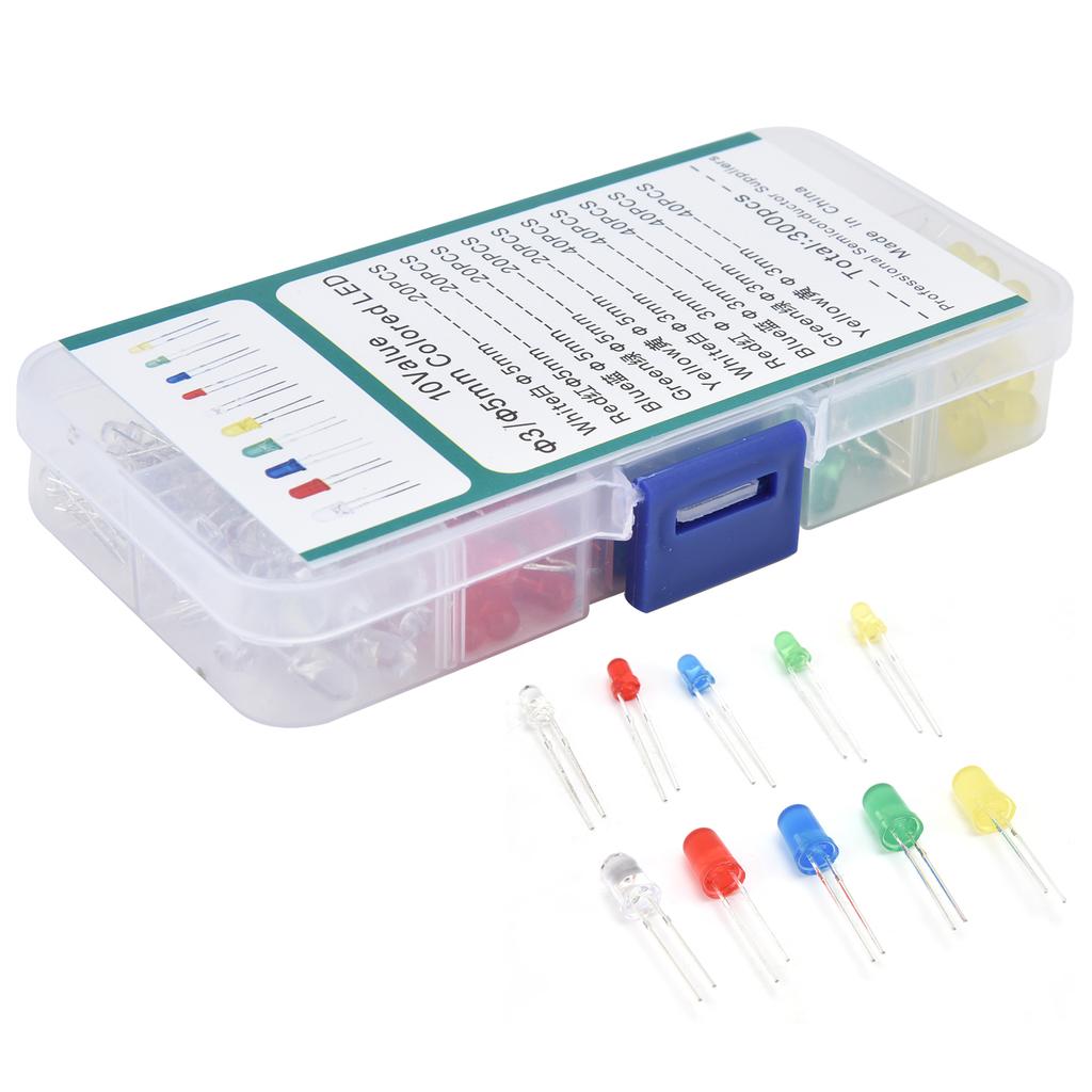 300 Buc Diode LED Luminoase 5 Culori Becuri Lămpi Componente Electronice Piese