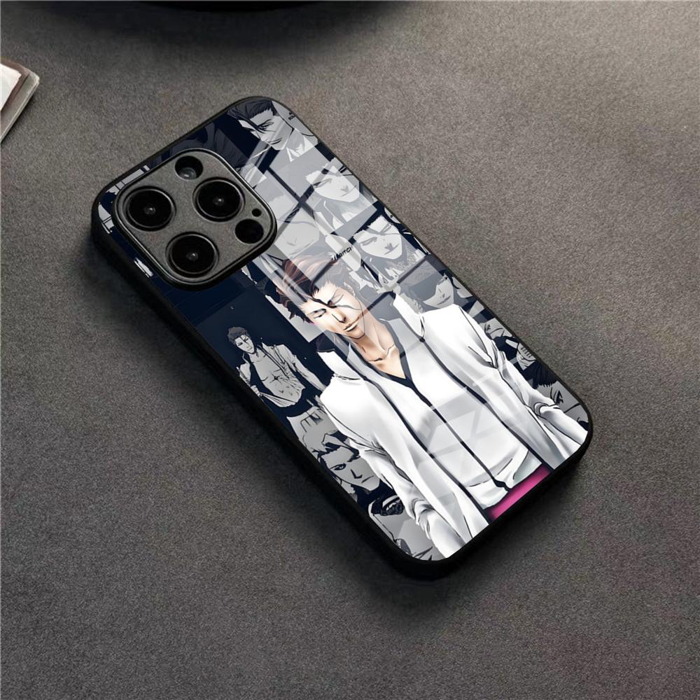 Anime S-Sosuke Aizen Phone Case For 17 Pro Max IPhone 16 Pro 14 12 11 13 Mini X XR XS 15 Plus SE Glass Cover