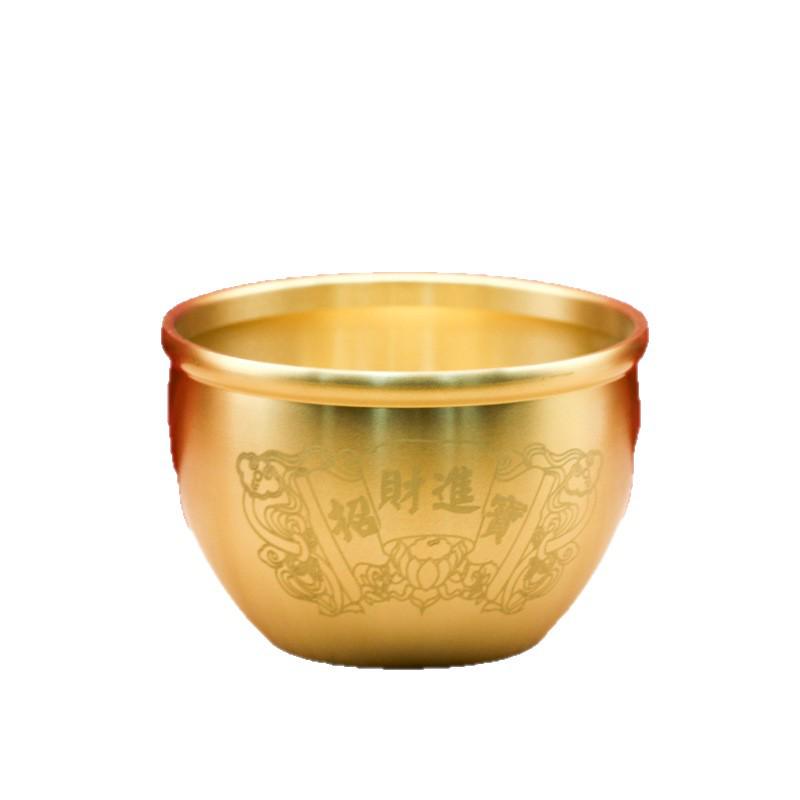 Brass Laser-Engraved Zhaocai Jinbao Cylinder Home Decoration Gift