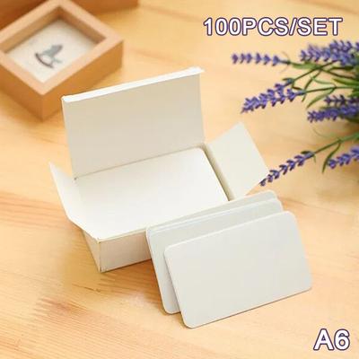 100Pcs/Box Paper Card Blank Business Card Message Thank You Card Writing Card Label Bookmark Learning Card