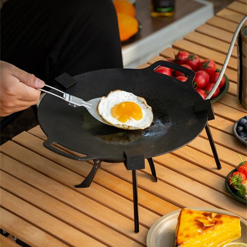 Leicht zu tragender Kochständer Barbecue-Tablett-Halter Benutzerfreundliche Grills Pfannenhalterung Praktische Outdoor-Camping-Ausrüstung