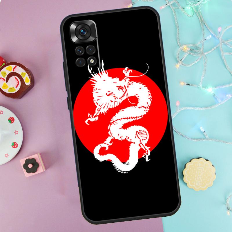Japanese Dragon Style Case For Xiaomi Redmi Note 9 10 11 12 13 14 Pro 9S 10S 11S 12S Redmi 14C 10C 12C 13C Cover