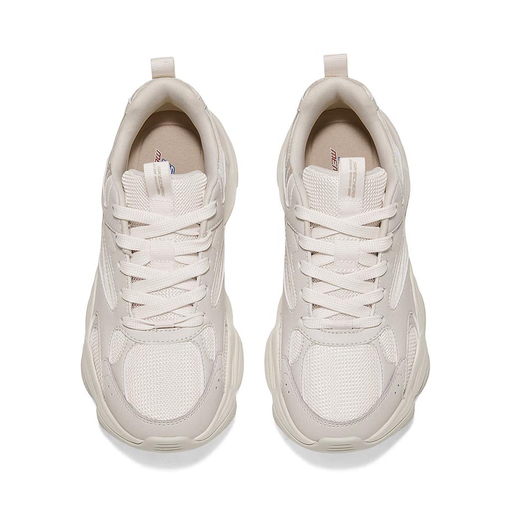Skechers Bobs Diego Mesh Comfortable Versatile Breathable Supportive Increased Height Low-Top Dad Shoes Women Sneaker Off-White 117682-OFWT