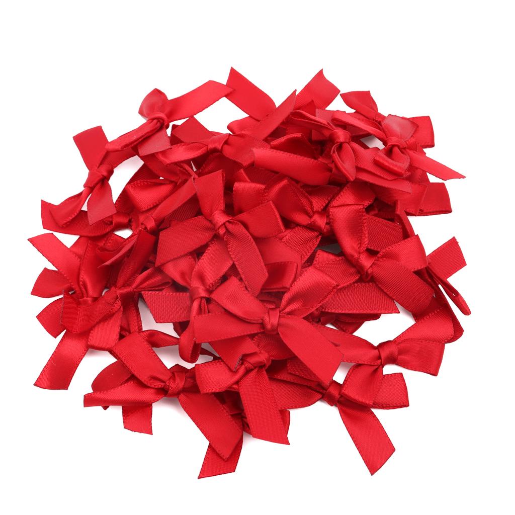 50pcs 4*3.5cm Colorful Ribbon Bows Small Size Polyester Handmade Bowknot For DIY Wedding Christmas Party Gift Bouquet Decoration