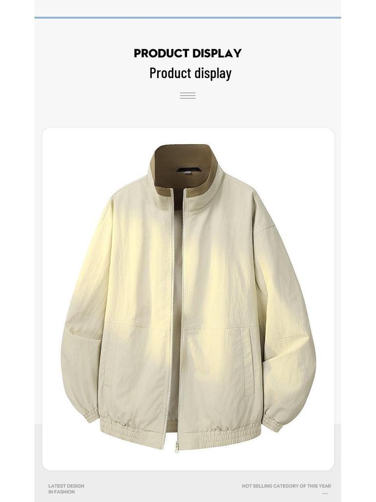 Unisex Retro Color Block Lapel Jacket for Spring/Autumn 2026 - No-Hood Baseball Style