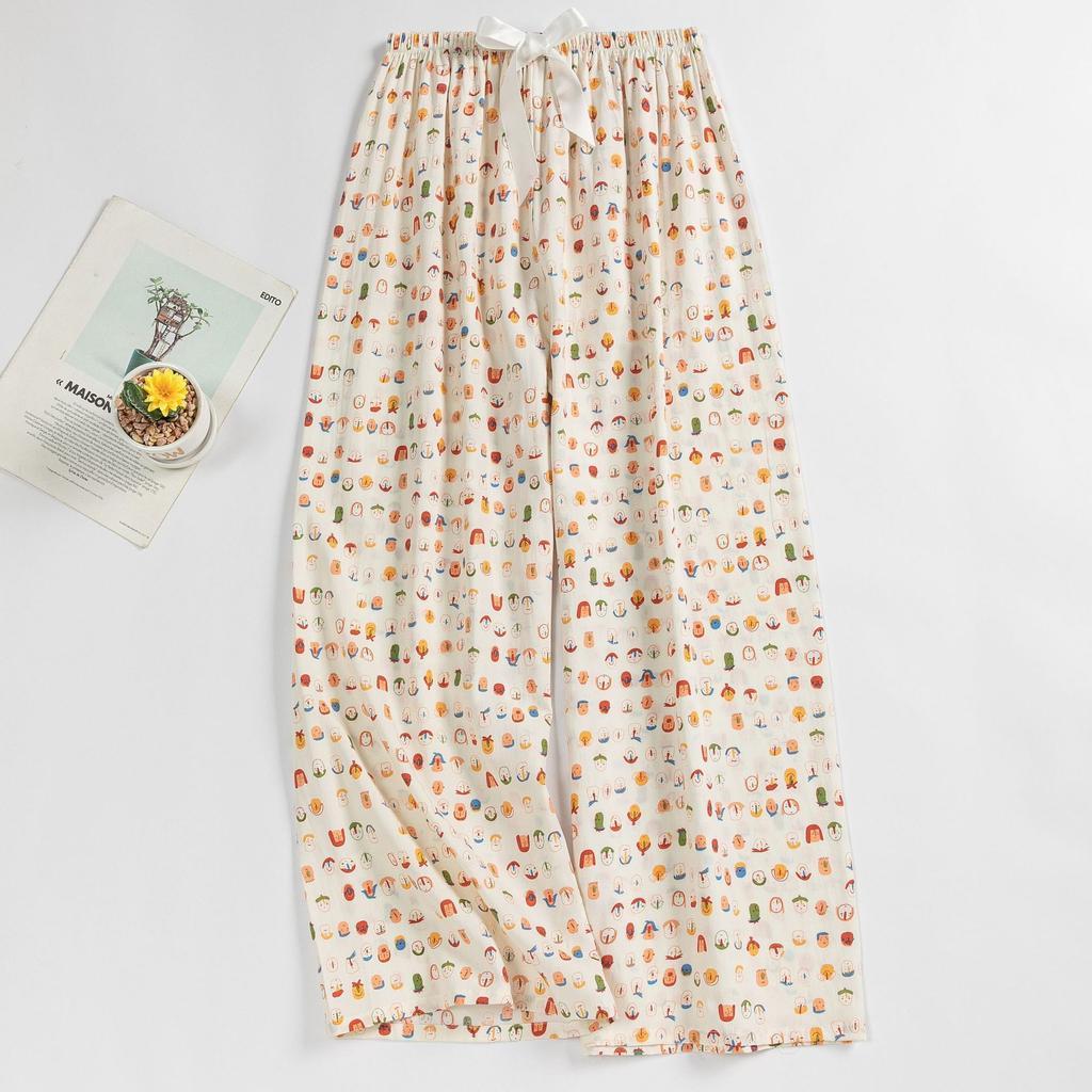 Cotton Silk Pajama Pants for Women, New Summer Style, Thin Cotton Casual Pants, Can Be Worn Outside, Large Size Home Pants
