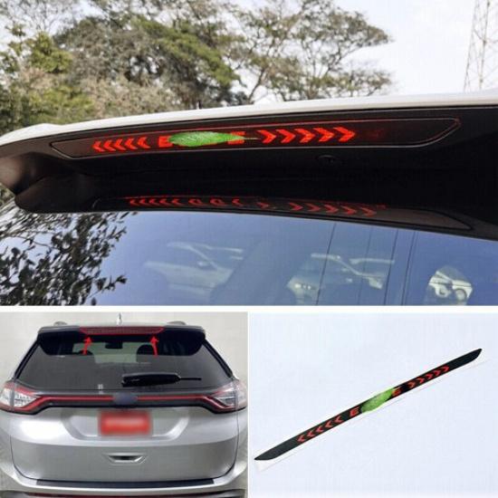Carbon Fiber Leather Tail High Brake Light Cover 1X Fit For Ford Edge 2015-2022