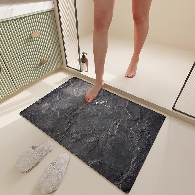 Minimalist Non-slip Floor Mat Kitchen Bathroom Shower Room Absorbent Quick Drying Carpet Wear-resistant Modern Easy To Maintain