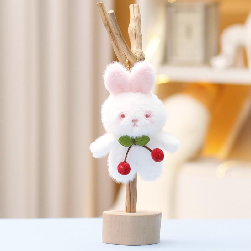 Plush Cherry Bear Keychain With Soft Short Pile For Girls And Bag Decor
