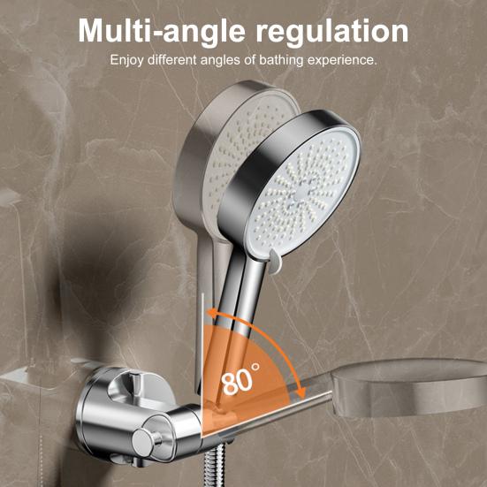 Shower Base Bracket with Hook Design Strong Adhesive Waterproof Handheld Shower Base Holder Replacement