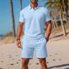 2025 Men's Versatile Summer Sports Two-Piece Set: Loose Short Sleeve Polo & Shorts