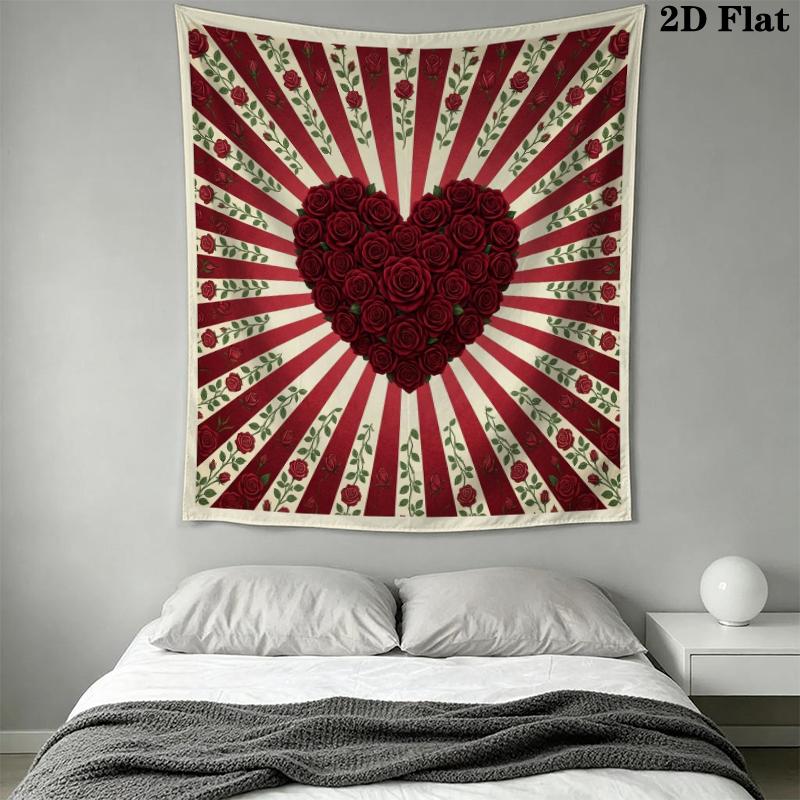 Rose Wall Tapestry Aesthetic Wall Hanging Printed Fabric Blanket Decorative Tapestries for Bedroom Living Room Home Decor