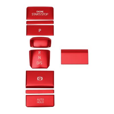 TUCKBOLD Gear Shift Panel Handbrake Parking Brake Button Sticker for VW Golf 8 MK8 R GTI Console Interior Trim Engine Start Stop Button Red 1 Set