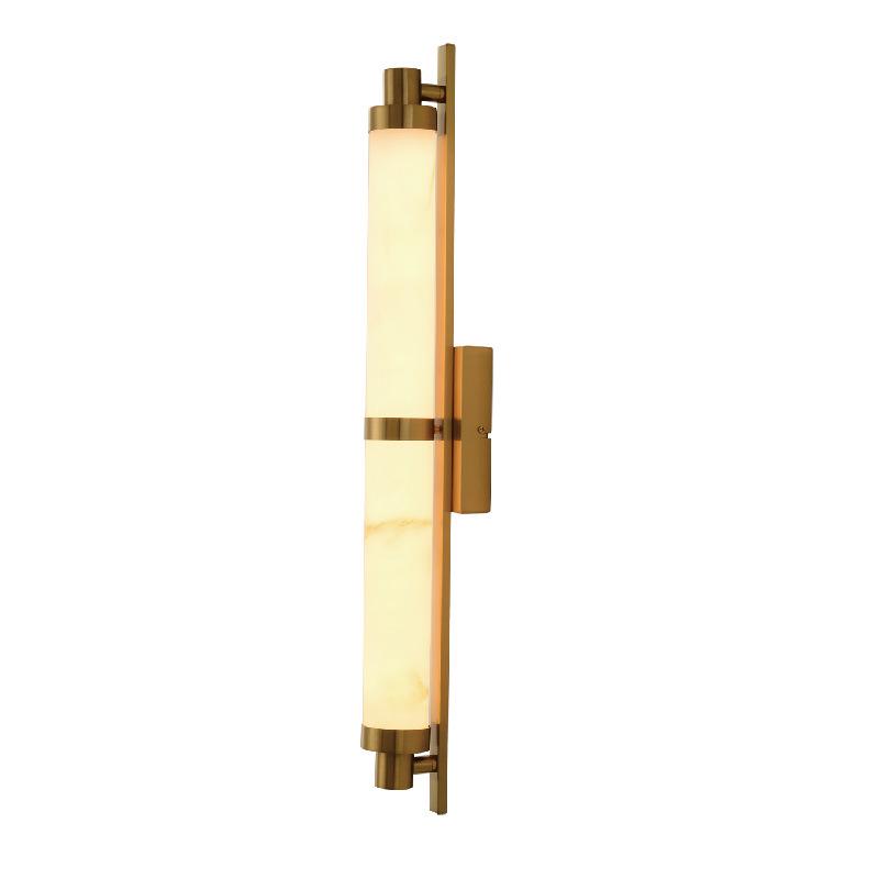 2025 Modern Chinese LED Strip Wall Lamp for Living Room, Faux Marble Design, Suitable for Villa, Hotel Corridor, or Staircase Lighting