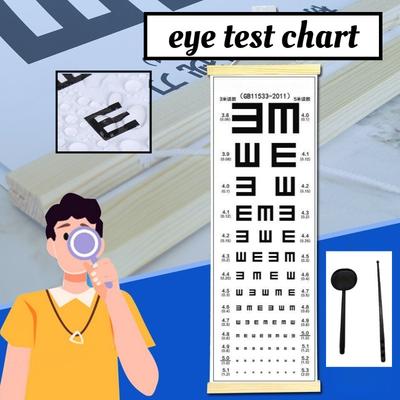 Sight Test Chart 3-5M International Standard Measurement Thickened E-word Adults and Children Waterproof Sight Test Tool 1Set