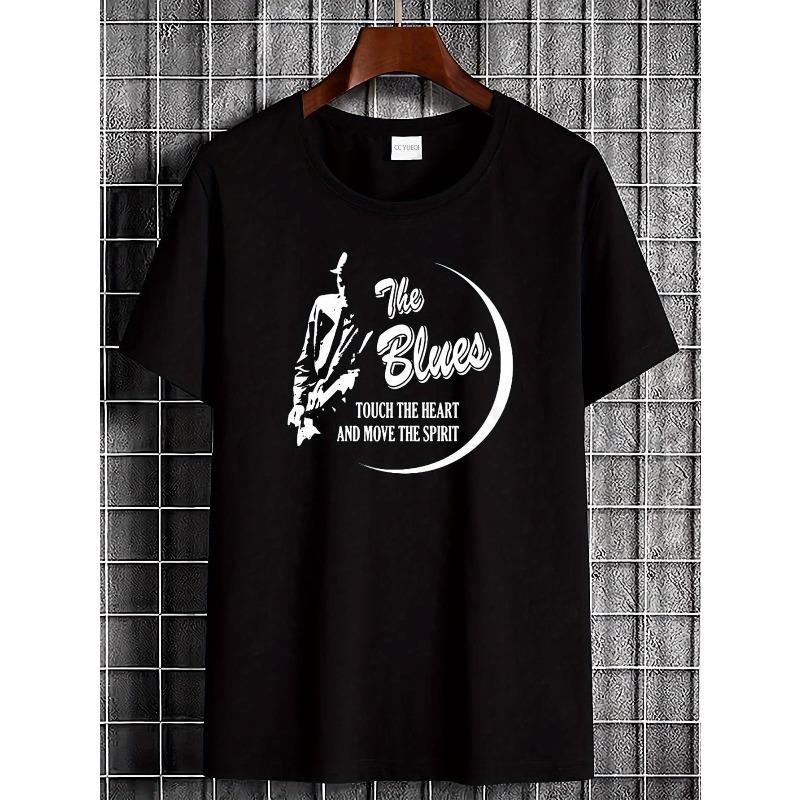 Men's B.B. King Blues Music T-Shirt- Iconic Guitar& Signature Print with The Blues Lettering, All-Season Comfort
