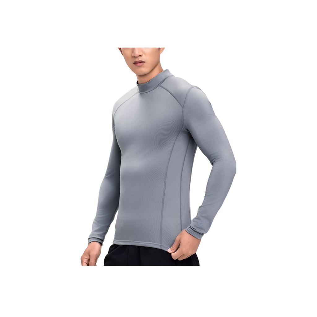 Asics FW24 Outdoor Halbhoher Kragen Einfarbig Schmale Passform Lässiges Langarm-T-Shirt Herren Oberteile Grau 2031F153-020