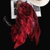 Gradient Color Cut Flowers Scarf Thin Beach Shawl Wrap Fashion Sunscreen Scarf