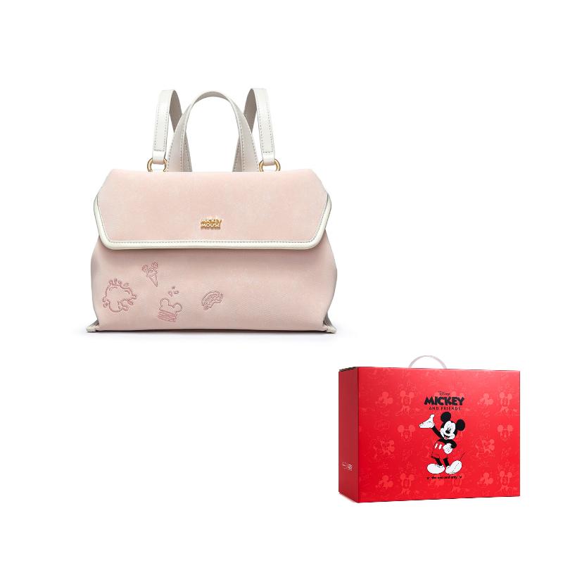 New Disney Mickey Series PU Shoulder Bag Backpack Women's Pink/Silver/Ecru DHF51618-A