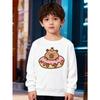 European Sizes Kids' Fashion Sweatshirt, Round Neck Pullover for , Donut Capybara Print, Suitable for Daily Casual Wear and Outdoor Activities
