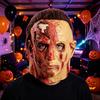Secret Room Script Props Horror Character Mask, Scary Halloween Latex Full Head Mask with Adult Masquerade Party Wig, Costume for Cosplay Battle