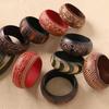 Retro Carving Wooden Bangle Wide Ethnic Style Bangle Gift Chinese Style Bracelet  Wrist Bracelets