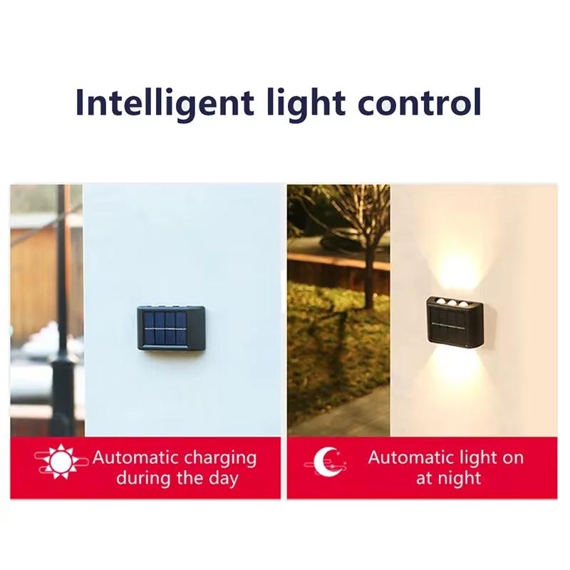 6-10 LED Solar Outdoor Wall Lights IP65 Waterproof Decorative Landscape Lamps for Villa Courtyard Fence Garden Terrace Lighting