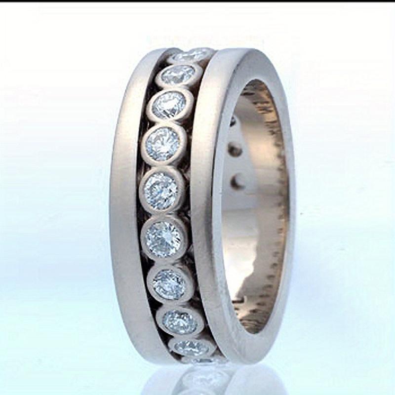 

1 шт. Модное кольцо на каждый день с инкрустацией синтетическим цирконом 10 серебряный