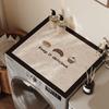 Simple Bakery Line Washing Machine Top Mat Croissant Print Waterproof Anti Dust Pad For Laundry Dryer Cabinet Surface Rug