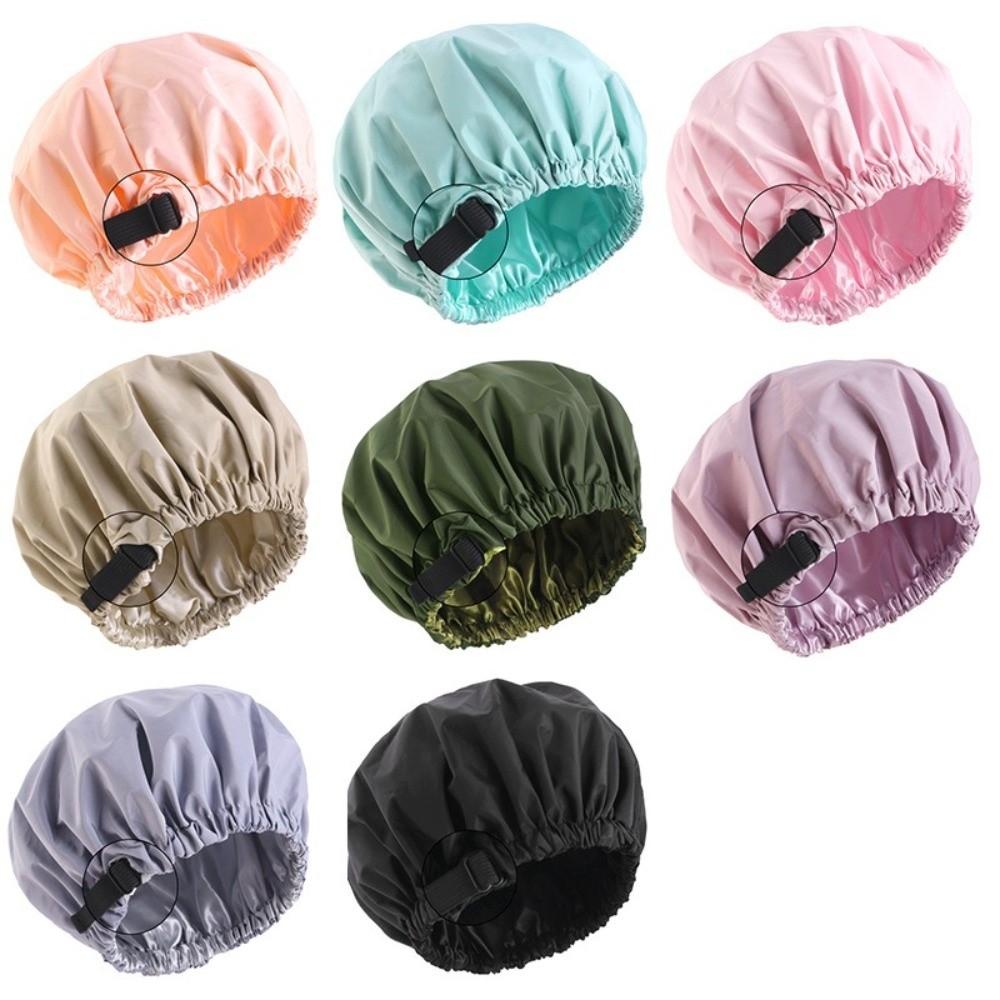 Double Layer Hair Wrap Cover Adjustable Sleeping Cap Comfortable Shower Caps Household Use