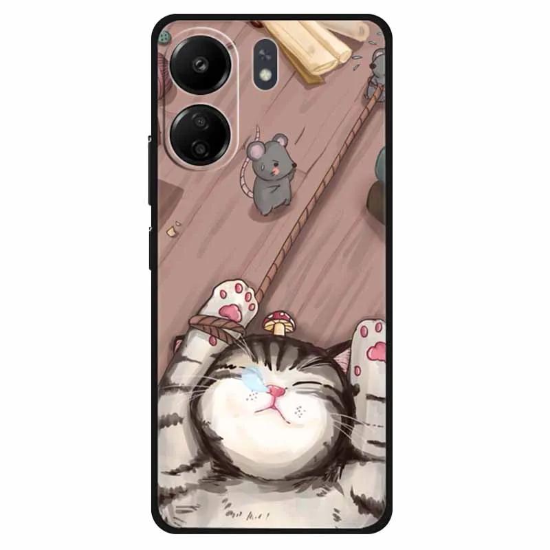Funda For Xiaomi Poco C65 Case Soft Lion Wolf Black Shockproof Back Cover for Poco C65 C 65 Soft Case Poco C65 Cool Soft Bumper