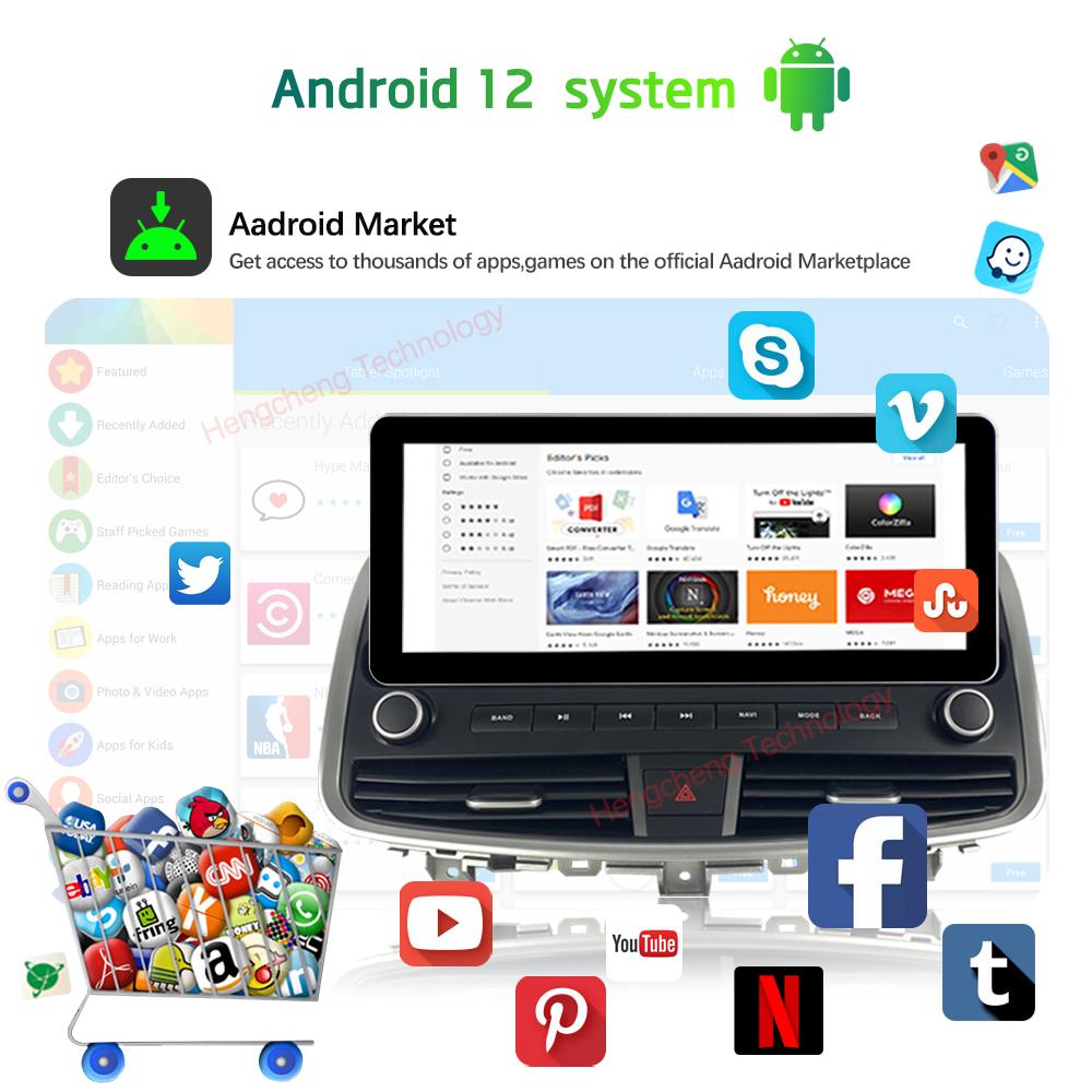 12.3 Inch For Nissan Teana J32 2008-2013  Car Multimedia Video Player GPS Navigation Android12 8+128G 8 Core CarPlay Radio 4G