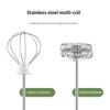 Electric Milk Frother Dual Stick Rechargeable 3-Speed Handheld Egg Beater Coffee Frother Cream Foamer Maker Type-C Rechargeable