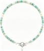 Handmade Color-Block Blue-Green Turquoise Beaded Necklace: French-Inspired High-End Clavicle Chain