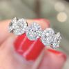 Simple Five-Ring Zirconia Ring - Round Zirconia Finger Ring for Women - Small Jewelry