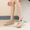 Trendy Casual Single Shoes 2024 Summer New Cross Strap Breathable Hollow Thick Sole Versatile Daily Women's Vulcanized Shoes