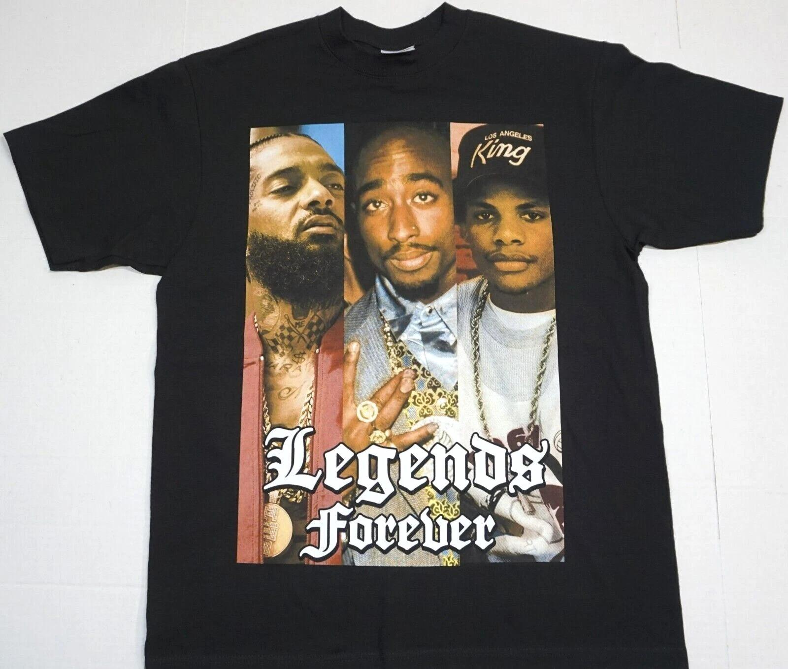 

LEGENDS FOREVER T-shirt 2Pac Nipsey Hussle Eazy-E West Coast Men s Tee New 2XL